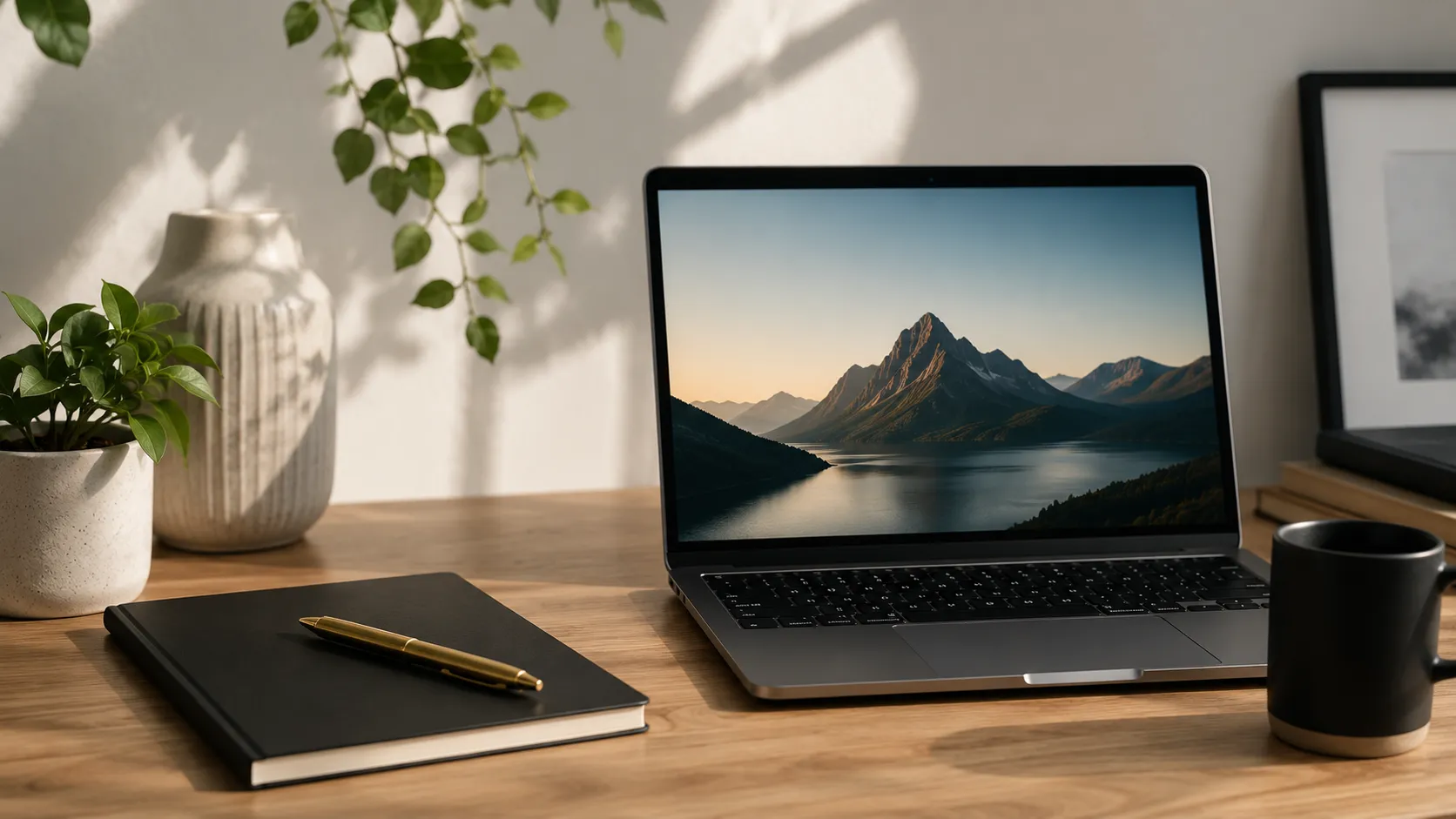 Laptop displaying an AI-assisted website project